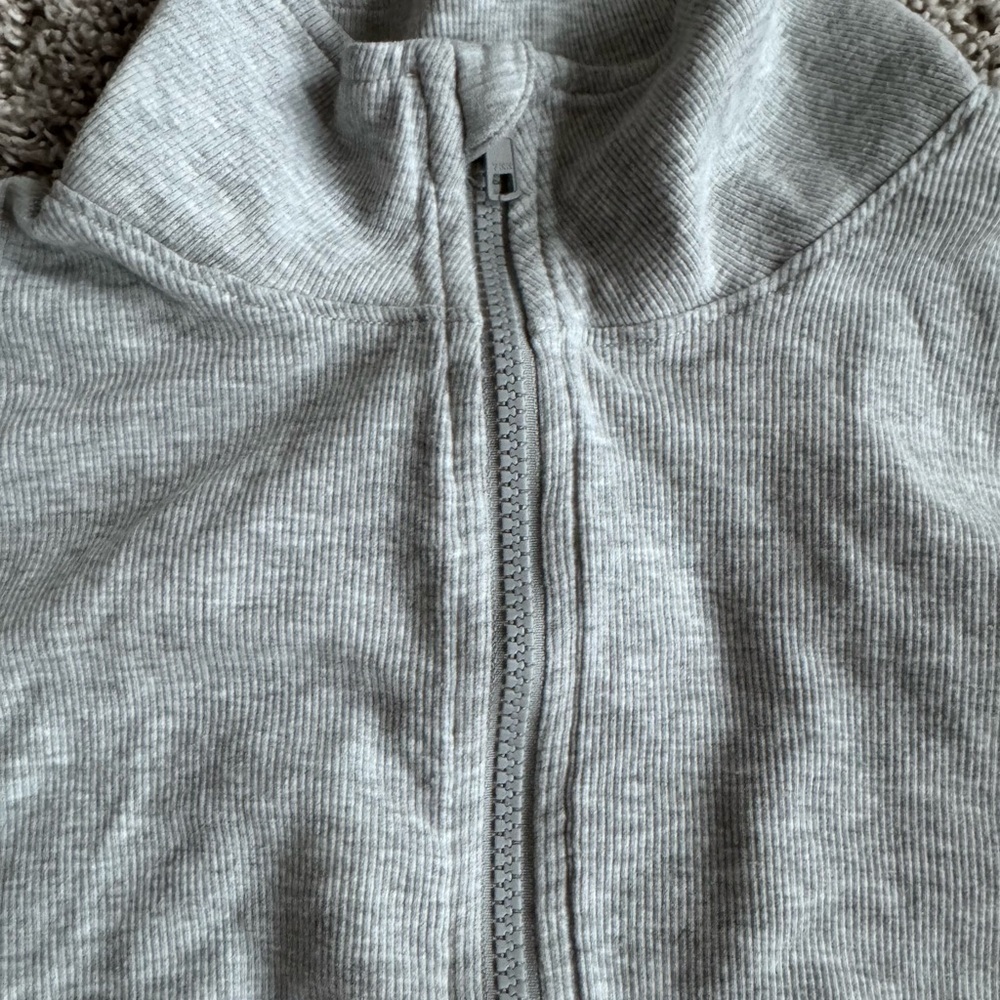 Womens Z by Zella 3/4 sleeve zip sweatshirt pullover gray size medium - Picture 3 of 8